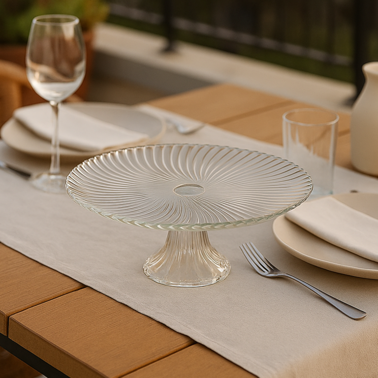 Assiette sur pied en verre transparent ZOÉ