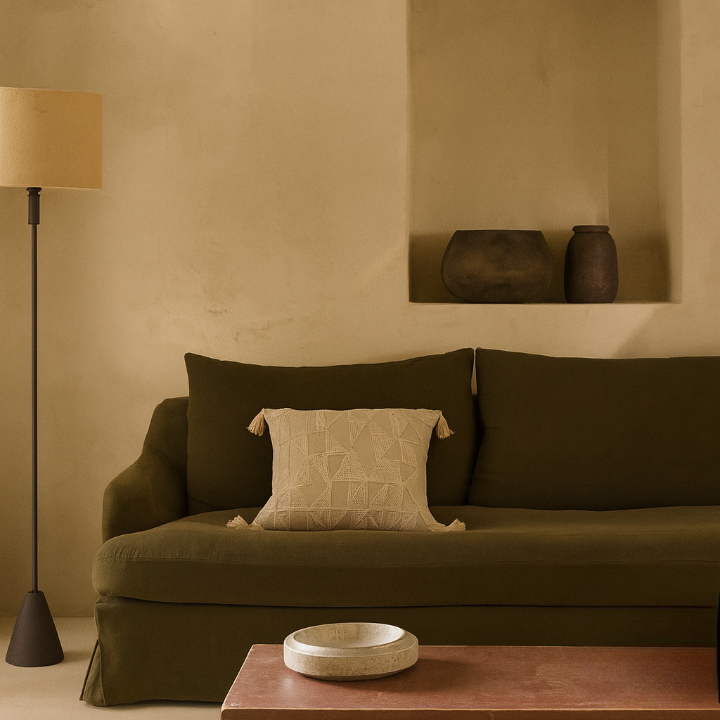 Coussins beige naturel esprit bohème CALIE