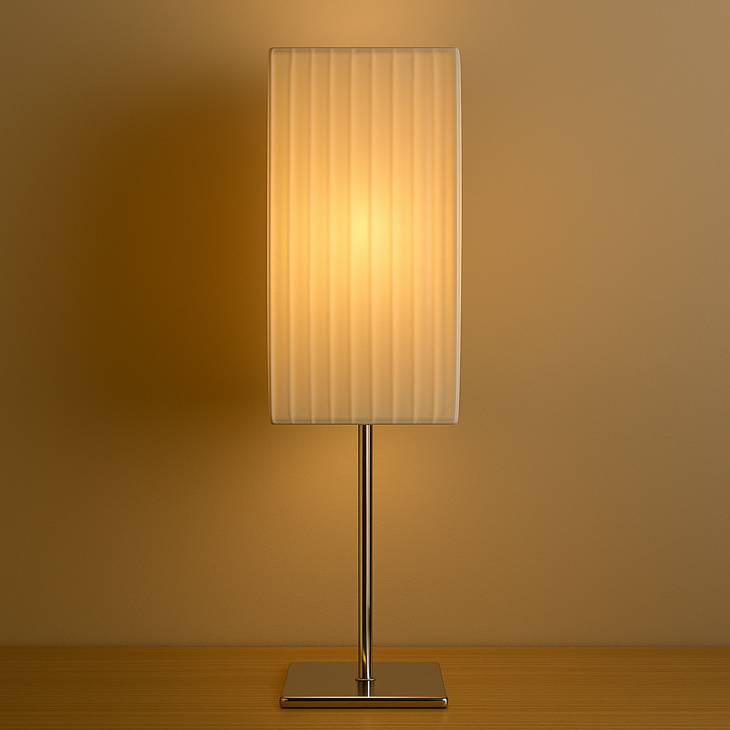 Lampe à poser blanche avec pied chromé ELYSE