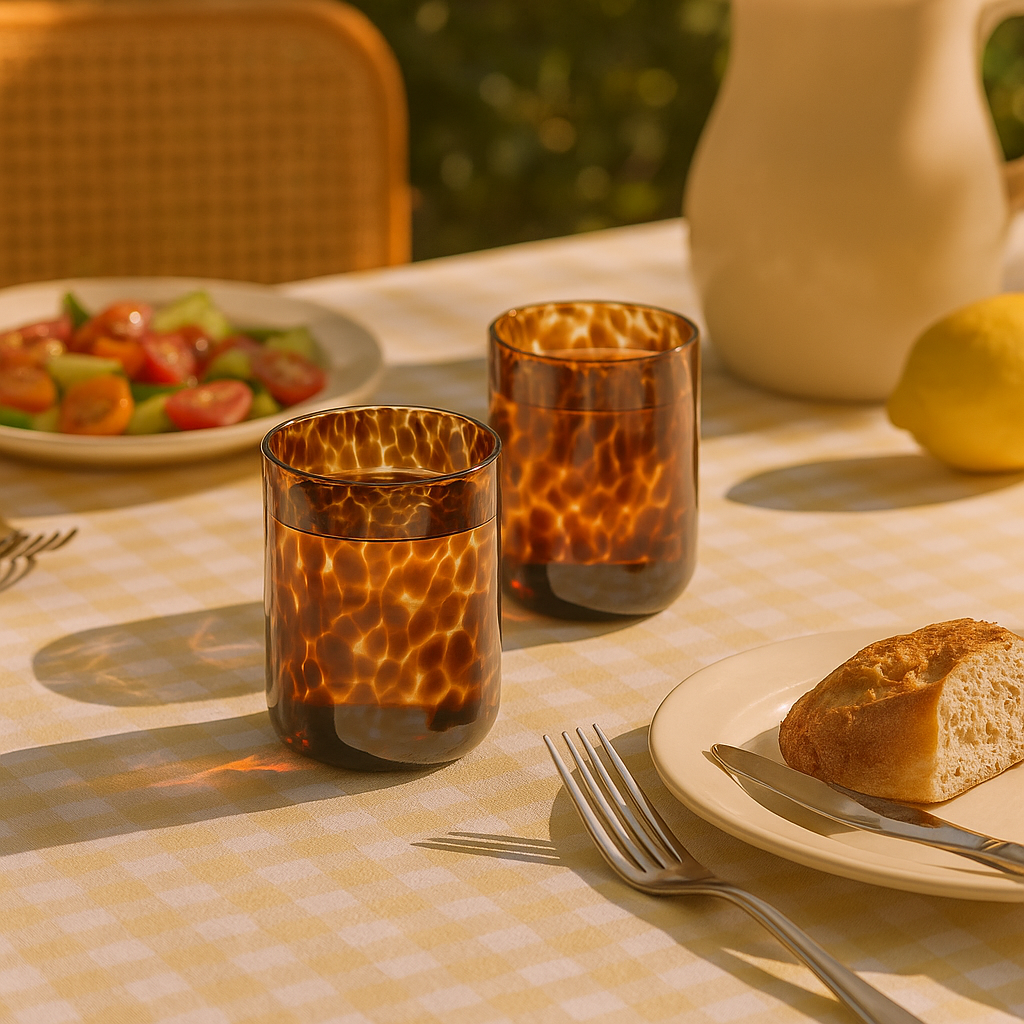 Lot de 6 verres ambre effet écaille GINA