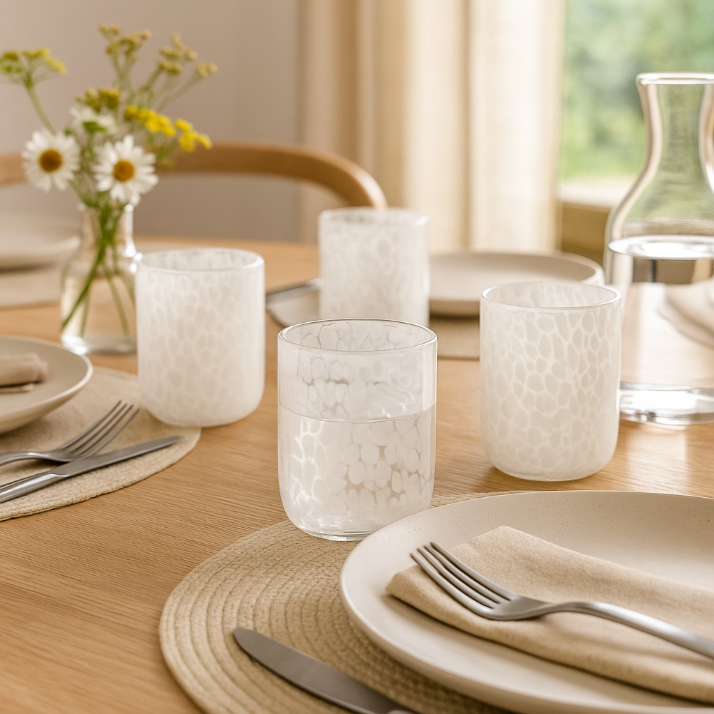 Set de verres écaille blanc GINA (6 unités)