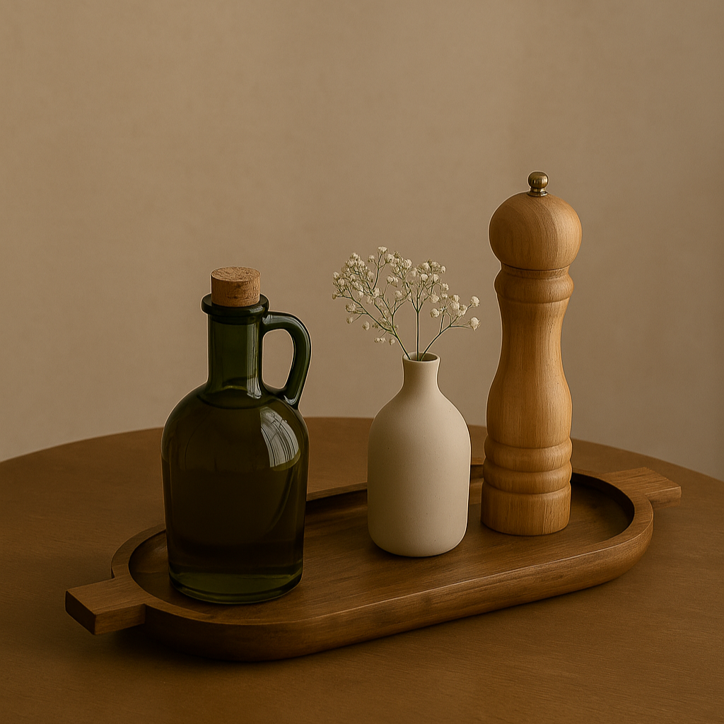 Plateau en bois d’acacia avec poignée SIENNA