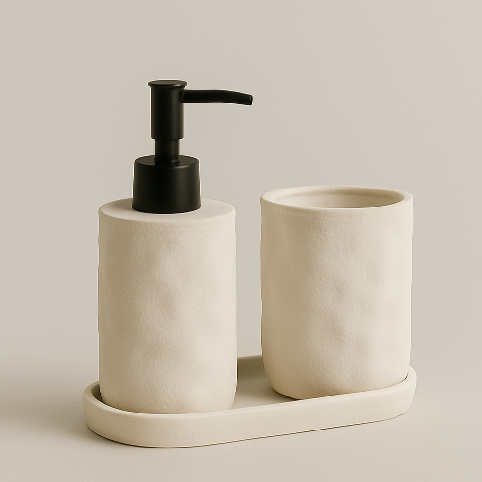 Ensemble de bain blanc et noir texturé ALBANE