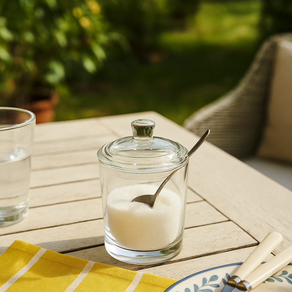 Sucrier en verre transparent avec cuillère ANDREA
