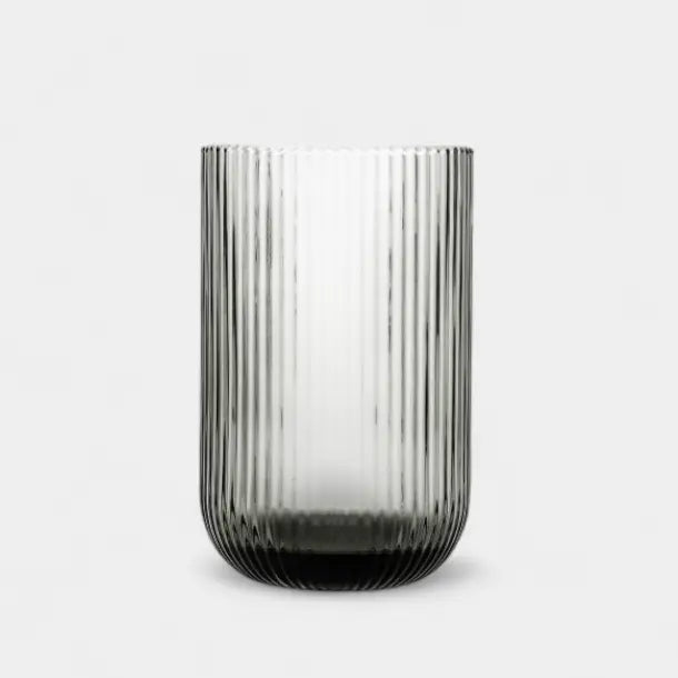 Set de verres rayés en verre fumé gris, GARONNE L