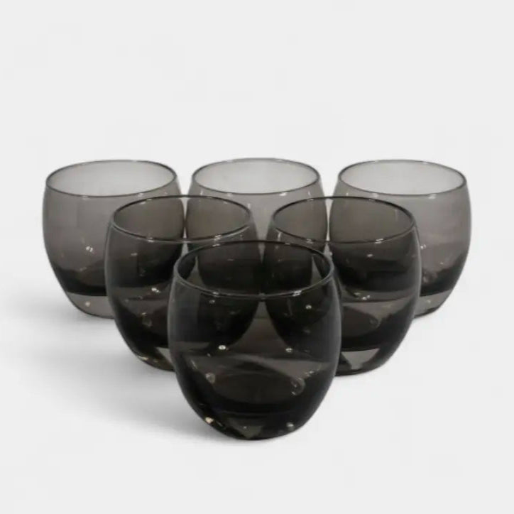 Set de verres fumés arrondis, GALO (6 unités)