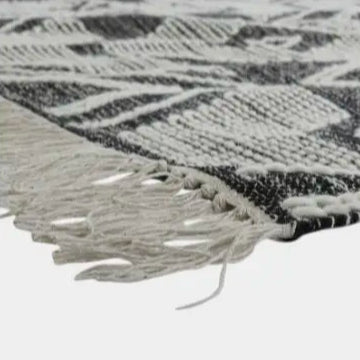 Tapis motifs géométriques noir et blanc, TONY - 160 x 230