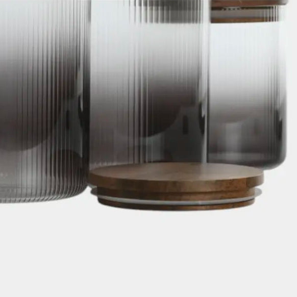 Set de bocaux en verre fumé KENDRA (3 unités)