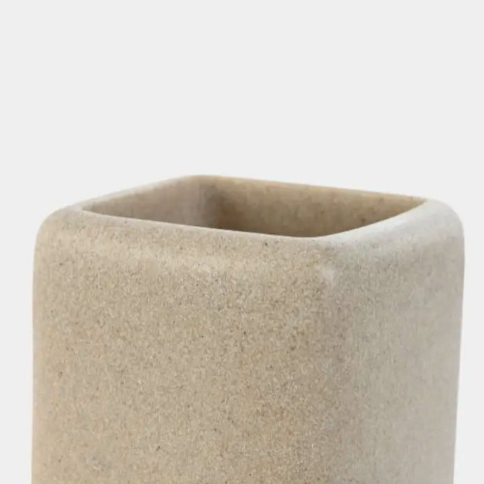 Pot en résine beige carré BAPTISTE