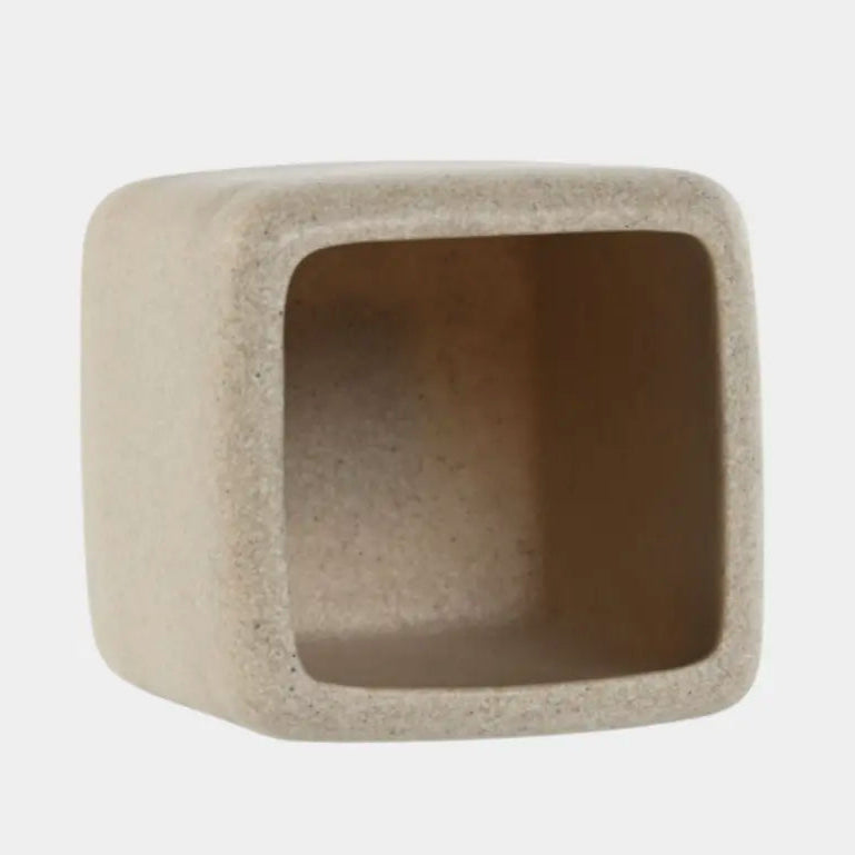 Pot en résine beige carré BAPTISTE