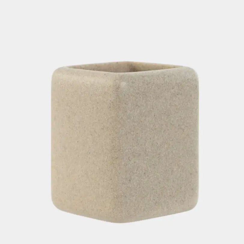 Pot en résine beige carré BAPTISTE