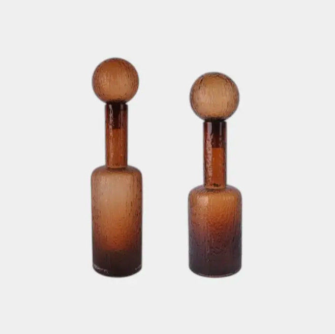 Bouteille décorative en verre fumé marron VICTOIRE L