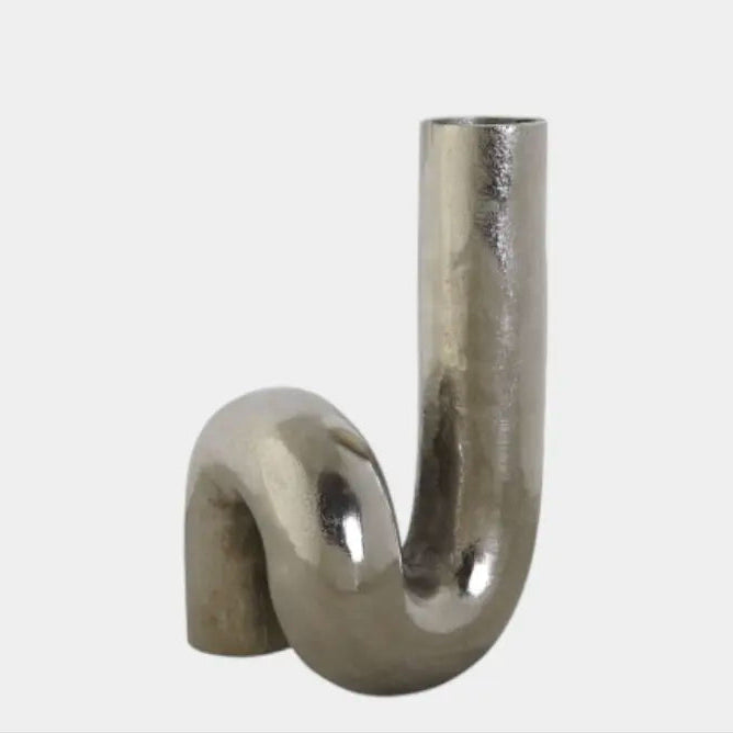 Vase argenté organique VORTEX