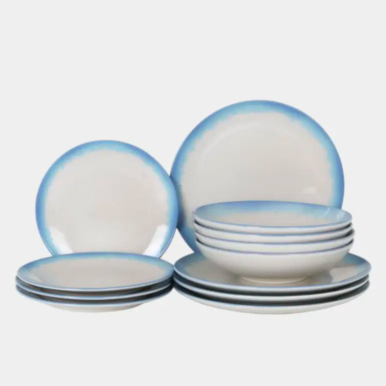 Service de vaisselle turquoise ABY - 12 Pièces