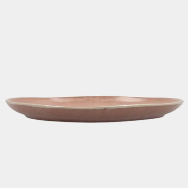 Assiettes plates taupe AMANDA (Lot de 4)
