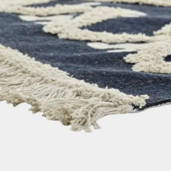 Tapis losange bleu marine TIM - 160 x 230