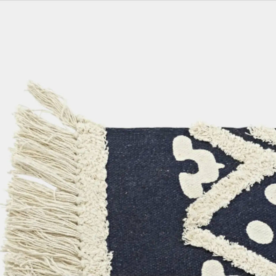 Tapis losange bleu marine TIM - 160 x 230