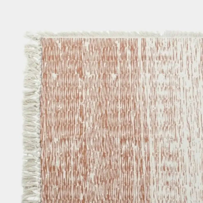 Tapis orangé à frange THELMA - 160 x 230