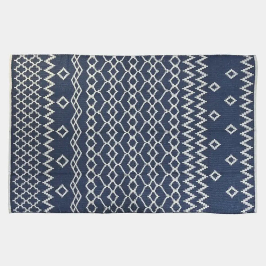 Tapis bleu et blanc réversible TANGI - 120 x 180