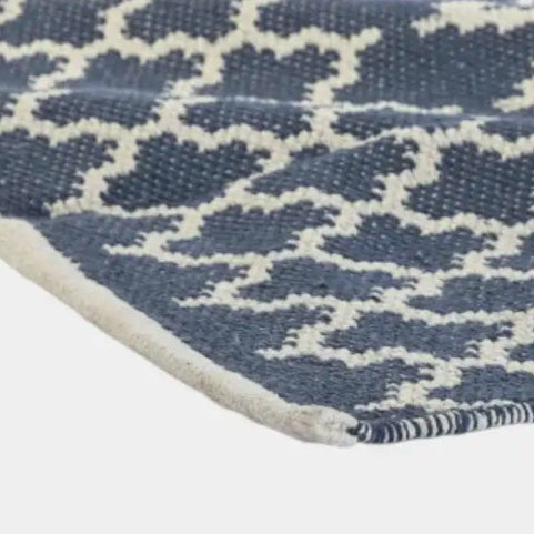 Tapis bleu et blanc réversible TANGI - 120 x 180
