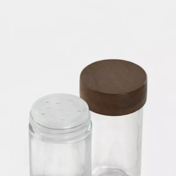 Pots à épices en verre et bois d'acacia SOLINE