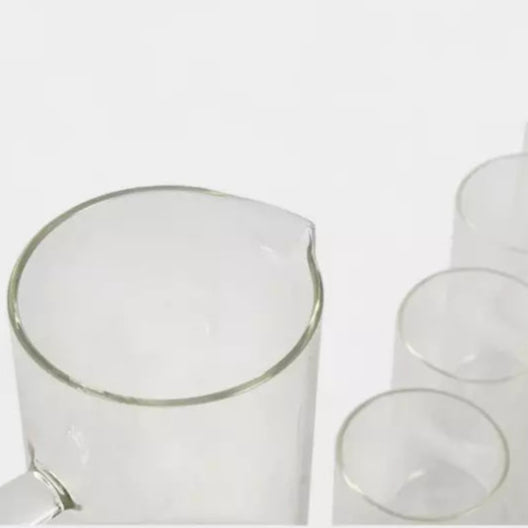 Set carafe et verres en verre borosilicate avec couvercle bambou ERNEST