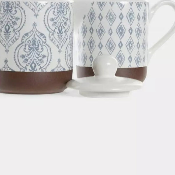 Set THALIE – Crémier & Sucrier en grès décoré