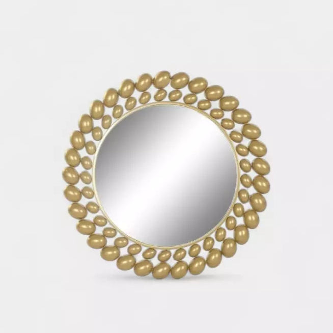 Miroir rond doré décoratif en fer SOLÈNE
