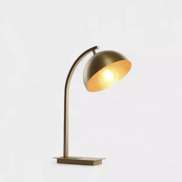 Lampe de bureau en métal doré brossé LÉON