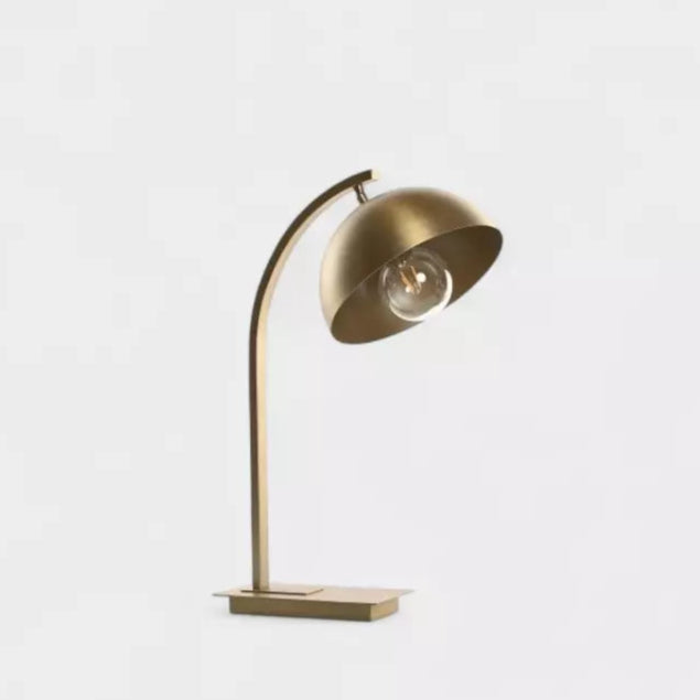 Lampe de bureau en métal doré brossé LÉON