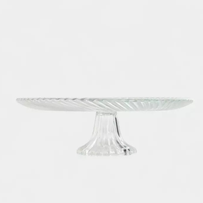 Assiette sur pied en verre transparent ZOÉ