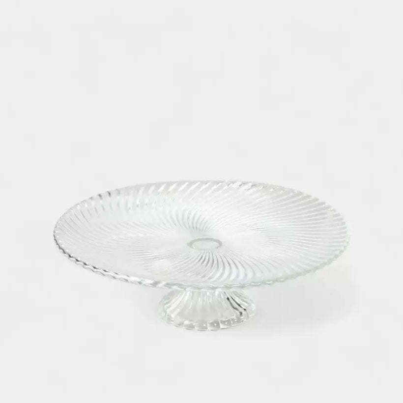 Assiette sur pied en verre transparent ZOÉ