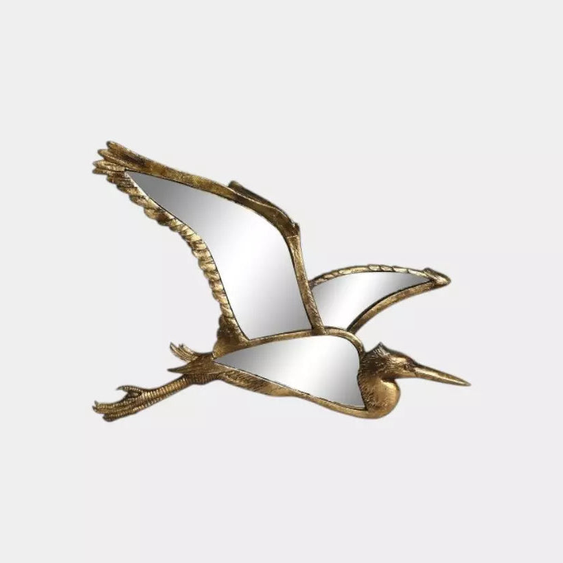 Miroir décoratif oiseau doré