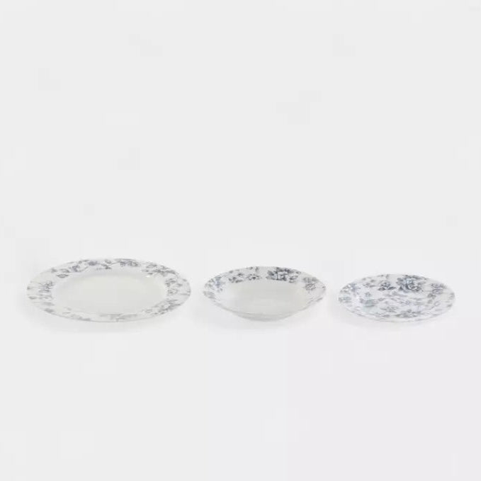 Service de vaisselle porcelaine florale EDELIS