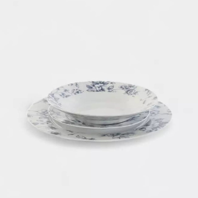 Service de vaisselle porcelaine florale EDELIS