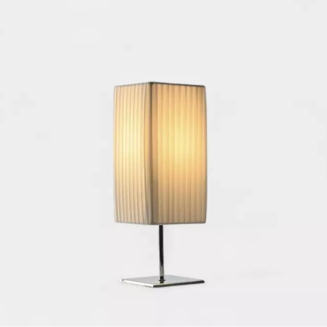 Lampe à poser blanche avec pied chromé ELYSE
