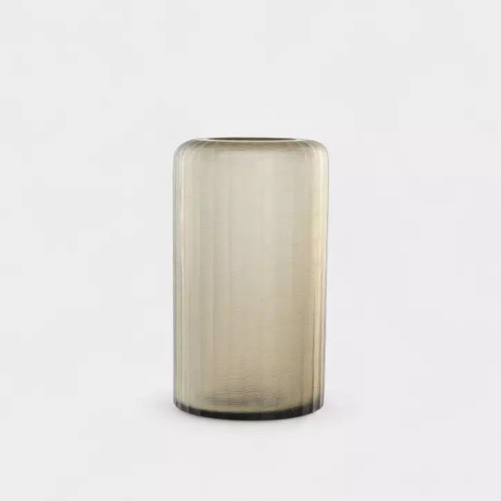 Vase nervure fumé gris MILO