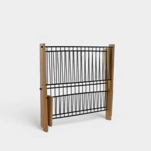 Égouttoir pliable noir et bambou KAREL