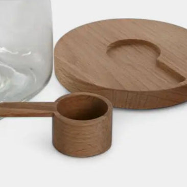 Bocal en verre avec cuillère KANDELLE