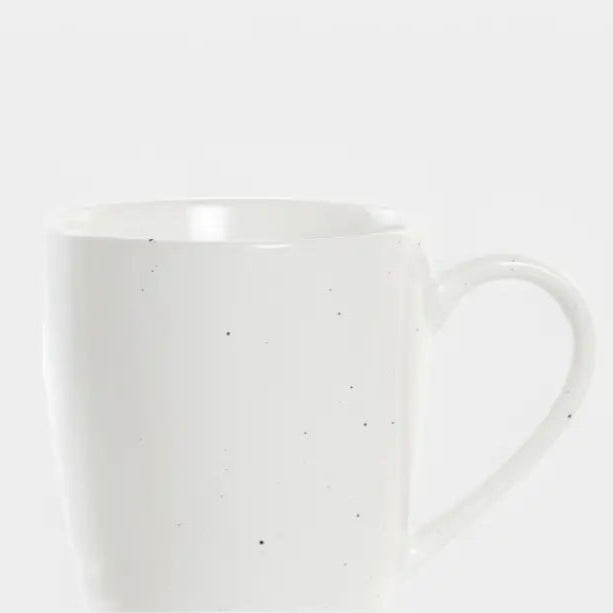 Ensemble de 4 mugs DKD Home Decor Blanc Naturel Bois d'hévéa Grès 300 ml 19 x 13 x 31 cm