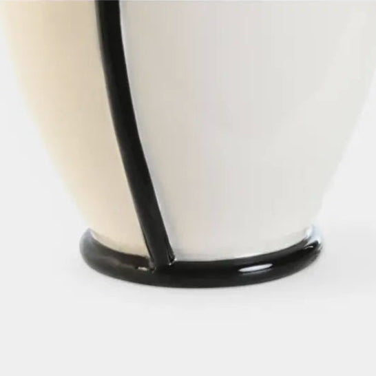 Vase en céramique bicolore blanc et noir VASOR L