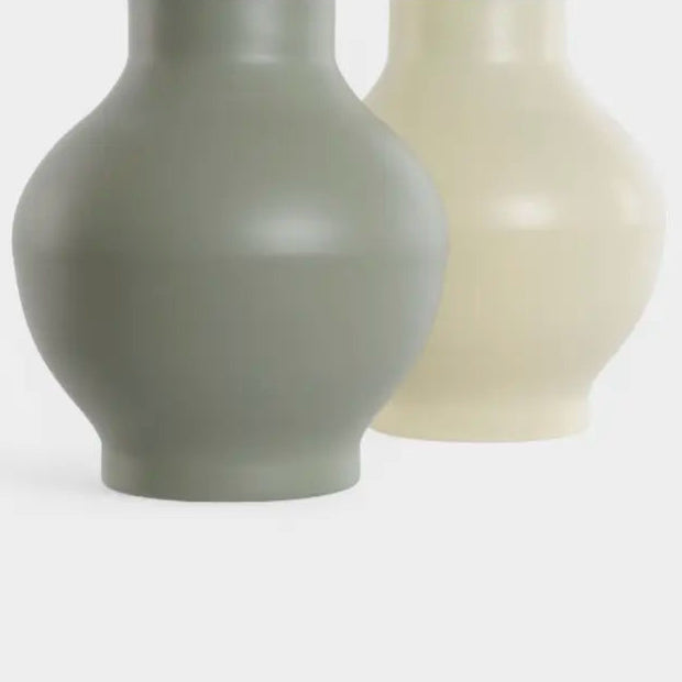 Lot de 2 vases en métal Vert & Crème VELOUR
