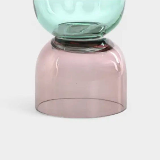 Vase en verre bicolore bleu et rose VALINE