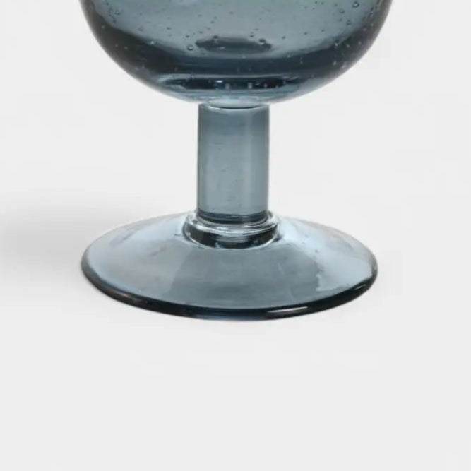 Set de 6 verres à pied en verre soufflé bleu GIULIA