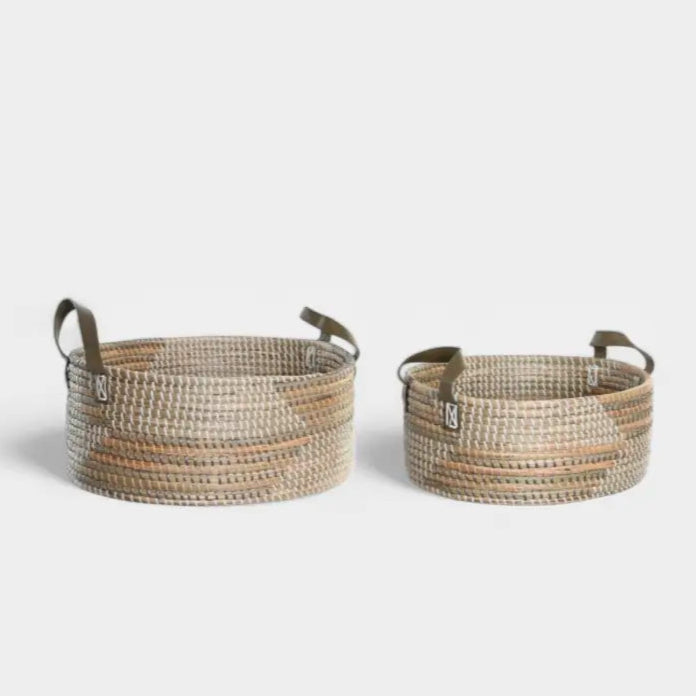 Set de paniers en herbier marin beige ROLLAND