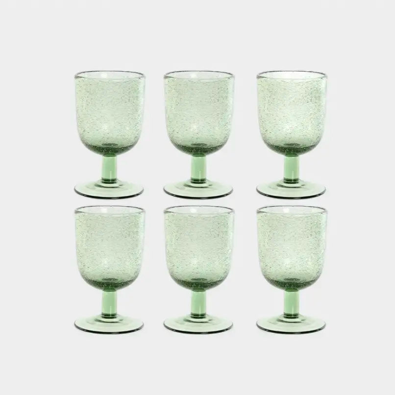 Set de 6 verres en verre soufflé vert GIULIA