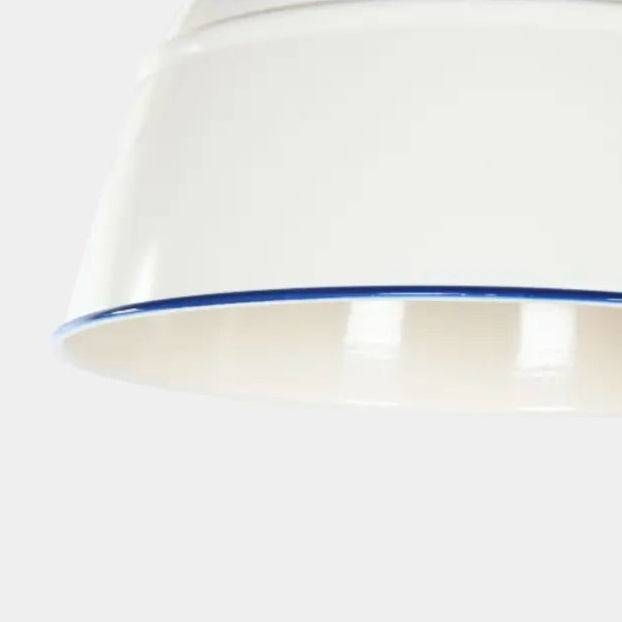 Suspension en métal blanc liseré bleu LOREL