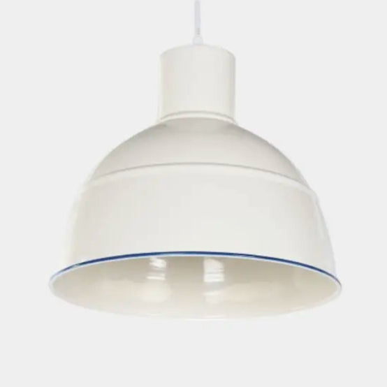 Suspension en métal blanc liseré bleu LOREL
