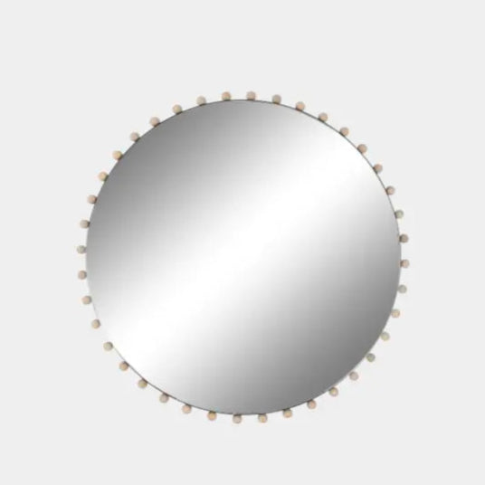 Miroir rond moderne avec détails en bois MALICE