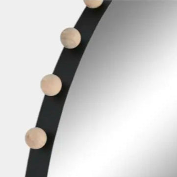 Miroir rond moderne avec détails en bois MALICE